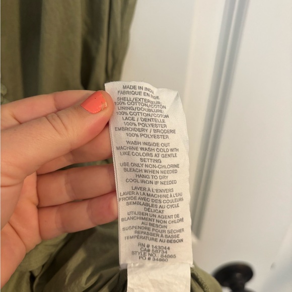 AVEC LES FILLES Eyelet Embroidery Sleeveless Maxi Dress Olive Green Size Small - Picture 10 of 12